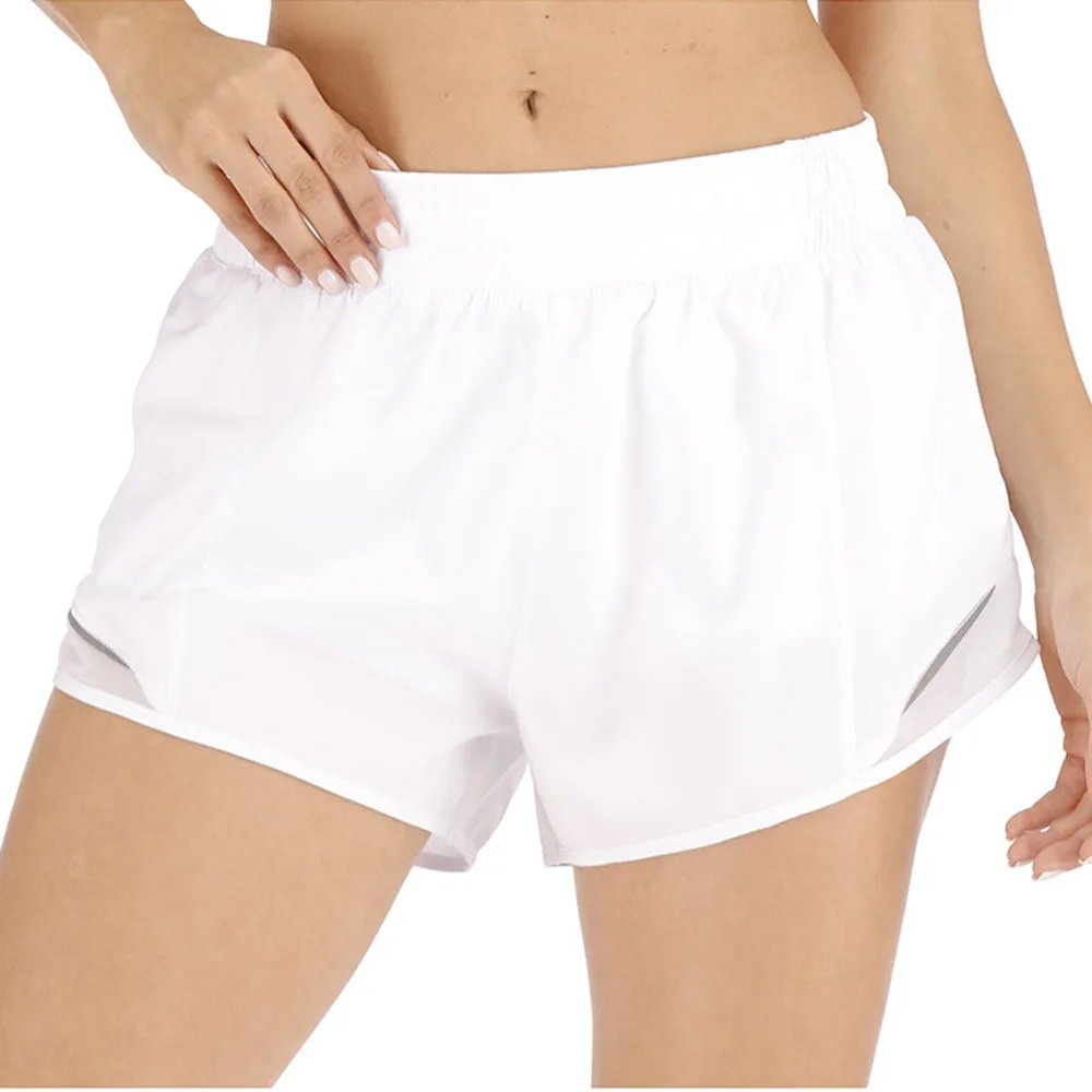 Новые шорты для бега Женщины Йога тренировки дышащая сетка шнурок с подкладкой 2