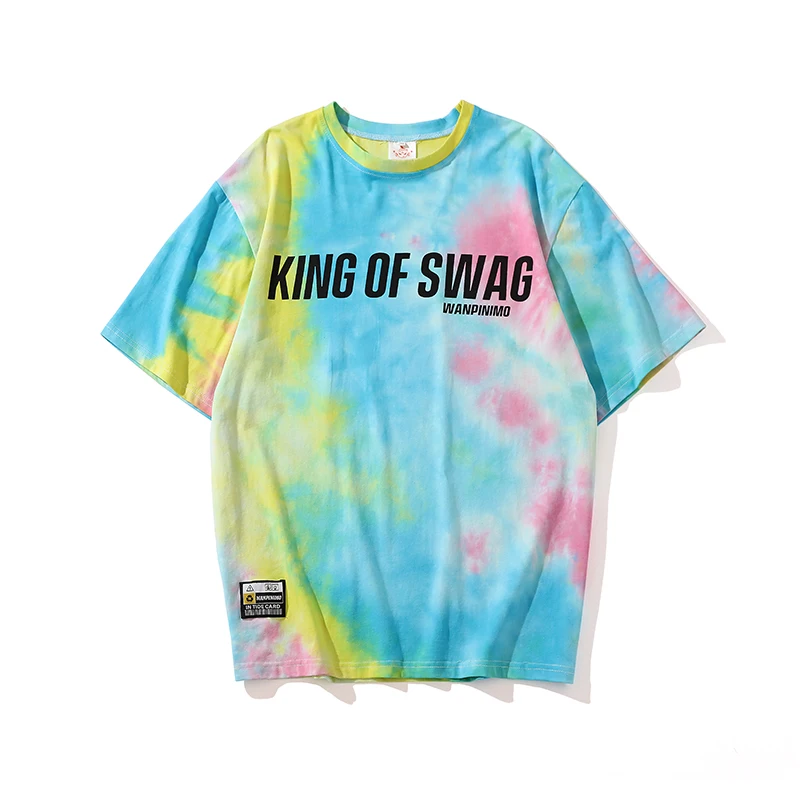

2020 Summer Children'S Short-Sleeved Tie-Dye T-Shirt Boys And Girls Hip Hop Dance Costumes Modern Dance Performance Outfits