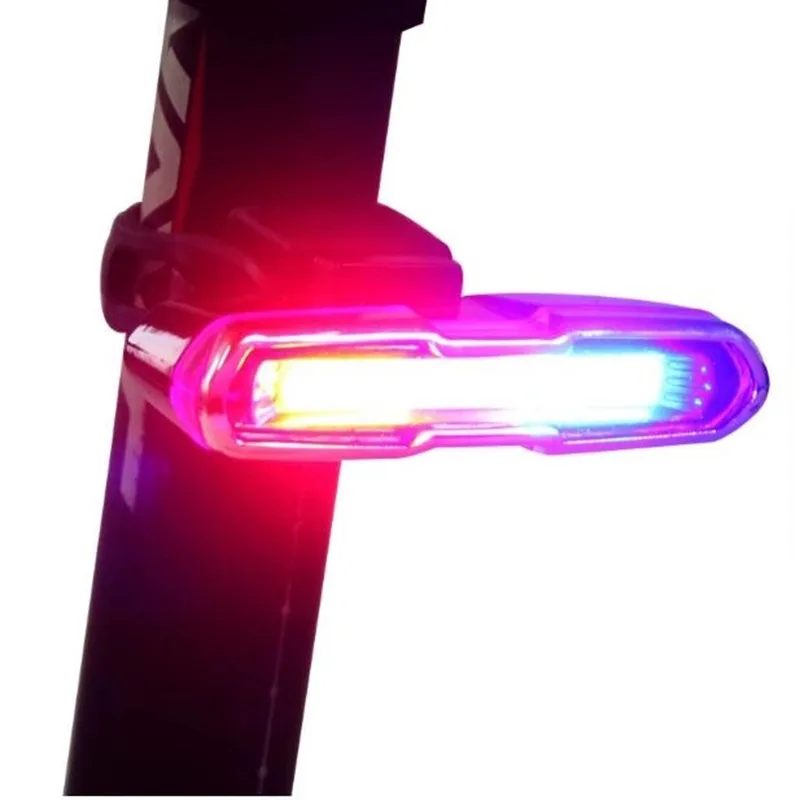 

Tricolor light bicycle warning light night riding USB decorative light charging flash mountain bike flash tail light