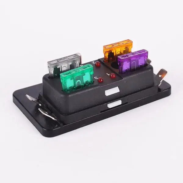 

4 Way Terminals Fuse Puller Terminal Fuse Block w/ Label Premium Fuses