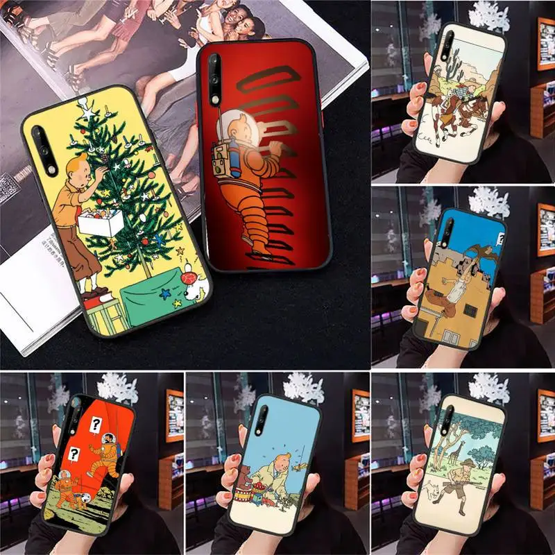 

France Adventures of Tintin Phone Case for Huawei Y7 Y9 Y6 Y5 Y8 Y8S Y8P nove 3 4 5 6 7 pro 2018 2019 5g se Fundas cover