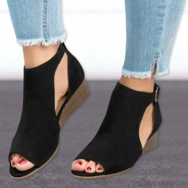

Women Sandals 2020 Women's Fashion Shoes Plus Size Fish Mouth Sandals