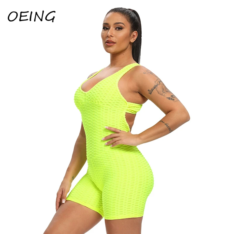 

Летний женский комплект с шортами для тренировок, спортивный комбинезон, жаккардовая одежда для йоги, тренажерного зала, спортивная одежда ...