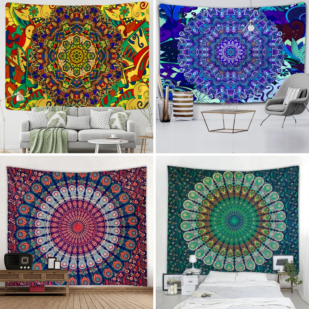 

Indian Mandala Tapestry Wall Hanging Sandy Beach Throw Rug Blanket Camping Tent Travel Mattress Bohemian Sleeping Pad Tapestries
