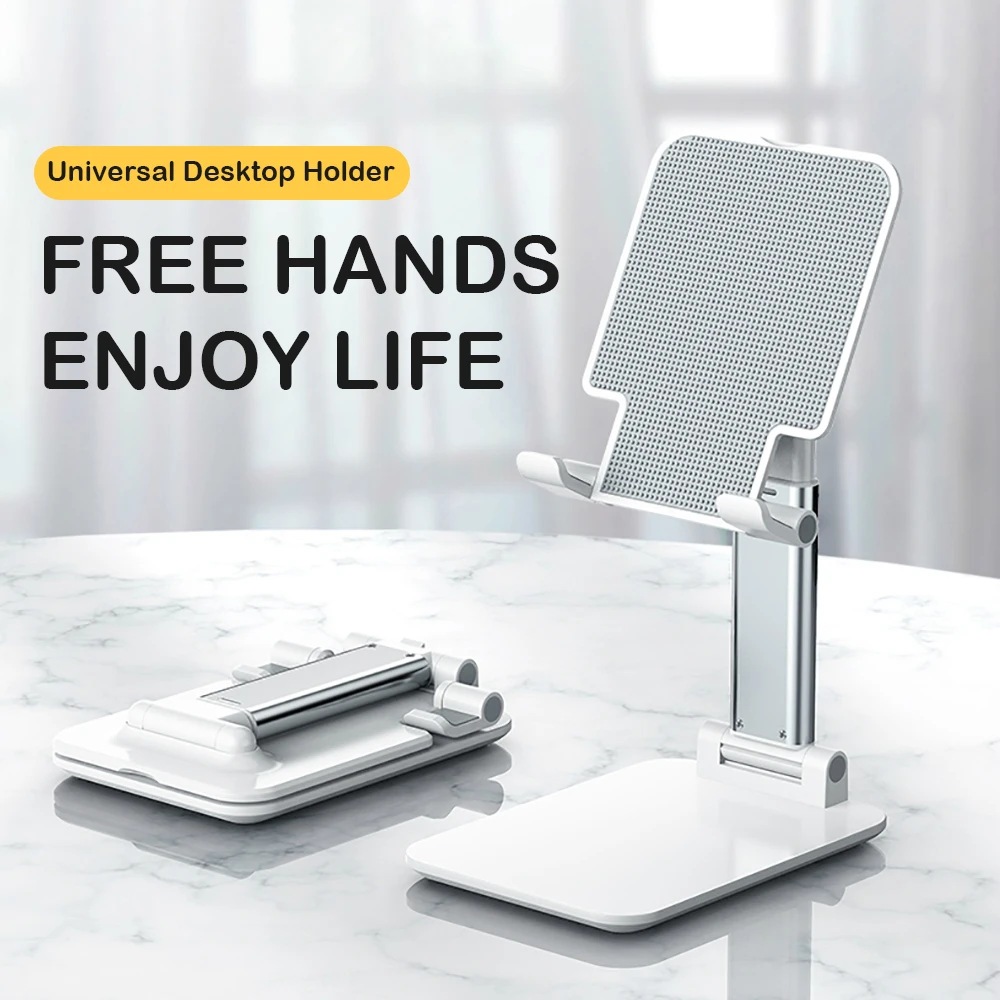 

Mobile Phone Desk Stand Holder For iPhone iPad Adjustable Metal Desktop Tablet Holder