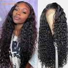 Парики из натуральных волос на сетке спереди для чернокожих женщин, 180% Бразильские влажные и волнистые парики из человеческих волос, 4x4, вьющиеся парики на сетке