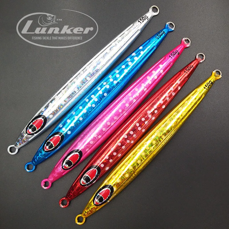 Вертикальный металлический джиг Lunker, 150 г, 200 г, 250 г, высокая скорость, быстрая палочка с галькой, светящаяся палочка, соленая вода, море, светящаяся точка