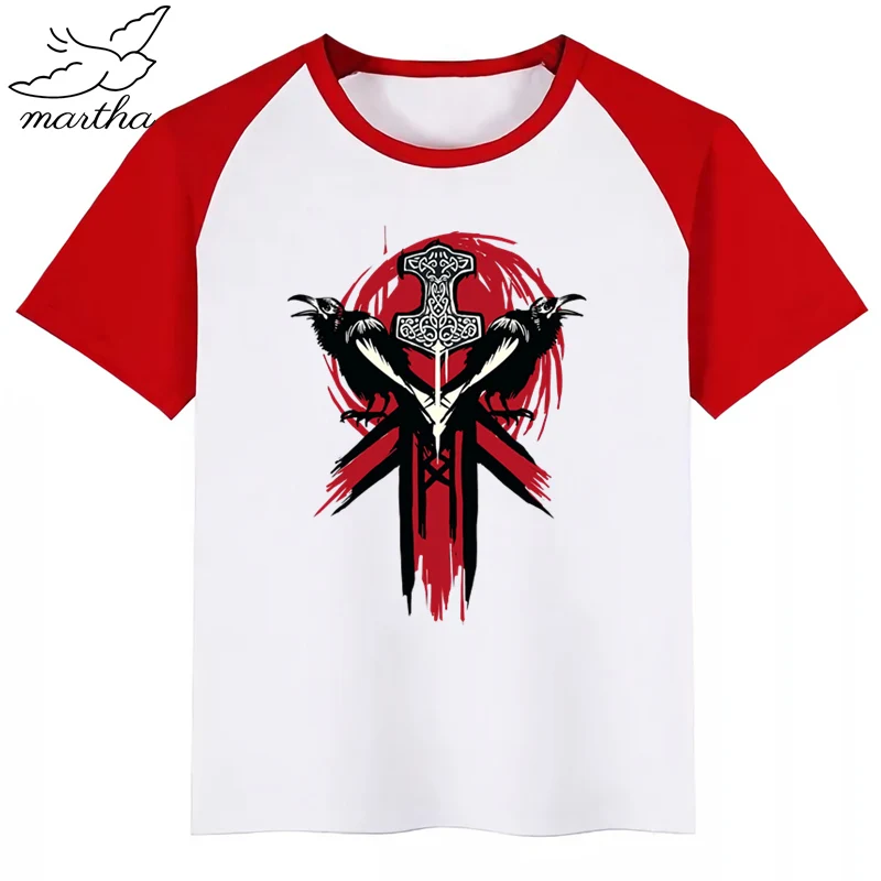 Футболка для маленьких мальчиков и девочек с изображением викингов детский топ