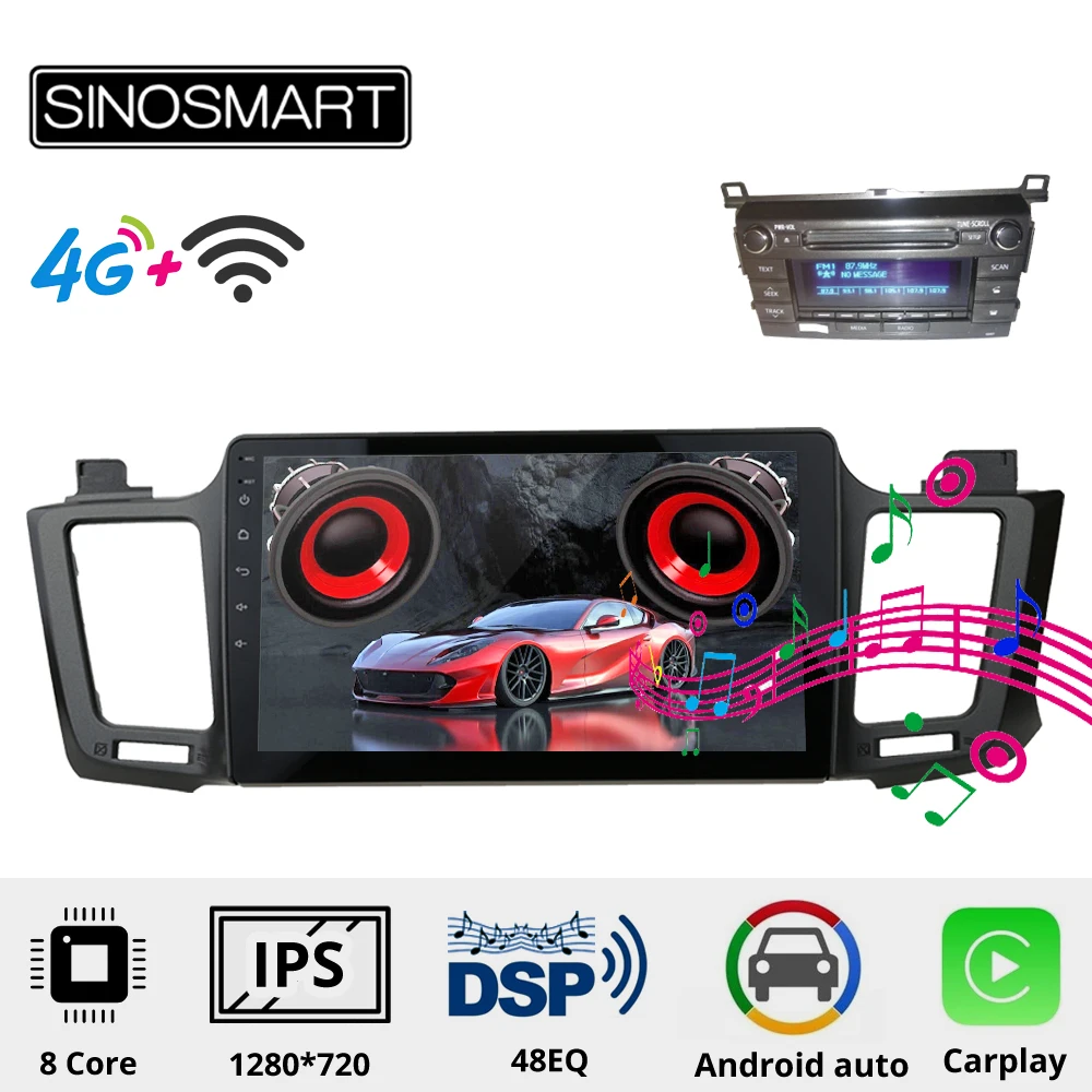 Sinosmart Автомобильный GPS плеер для Toyota RAV4 2013-2018 с заводским OEM радио 86120-0r040 100107