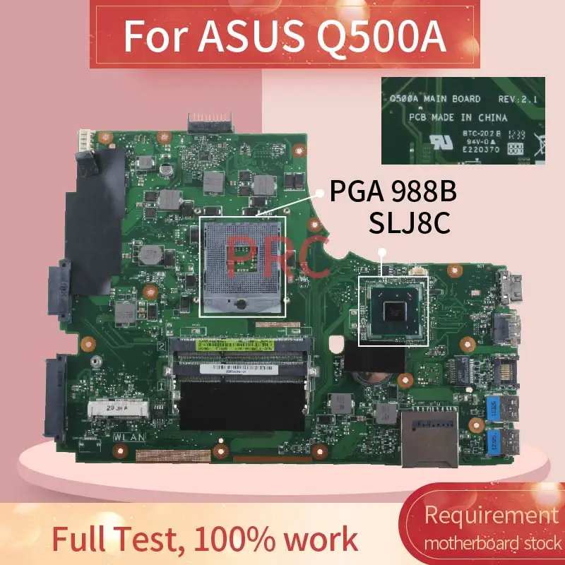 Материнская плата для ноутбука ASUS Q500A материнская REV 2 1 SLJ8E DDR3|Материнские платы
