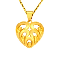 simple single pendant heart shaped 14k gold plated womens wedding engagement anniversary necklace without chain collar gifts