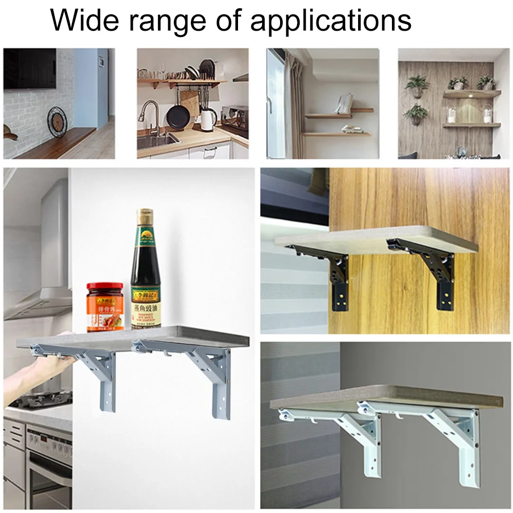 

Triangle Folding Angle Bracket K F type Adjustable Wall Mounted Durable Bearing Shelf Bracket DIY Home Table Woodworking Benches