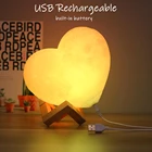 USB перезаряжасветильник сенсорный светодиодный светильник с 3D рисунком в форме сердца, подарок на день Святого Валентина, подарок для девушки, подруги на день рождения