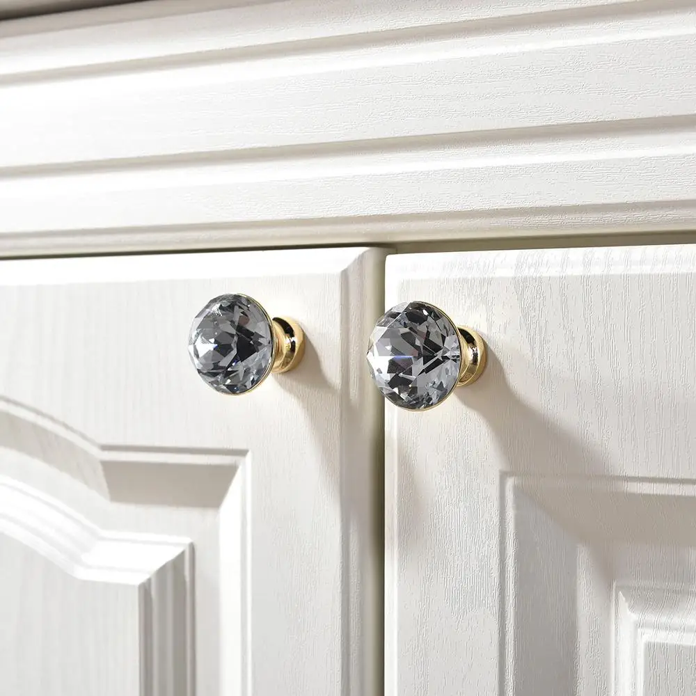 Ручки шкафа Чешский кристалл Алмазный ящик ручки для шкафов гардеробов