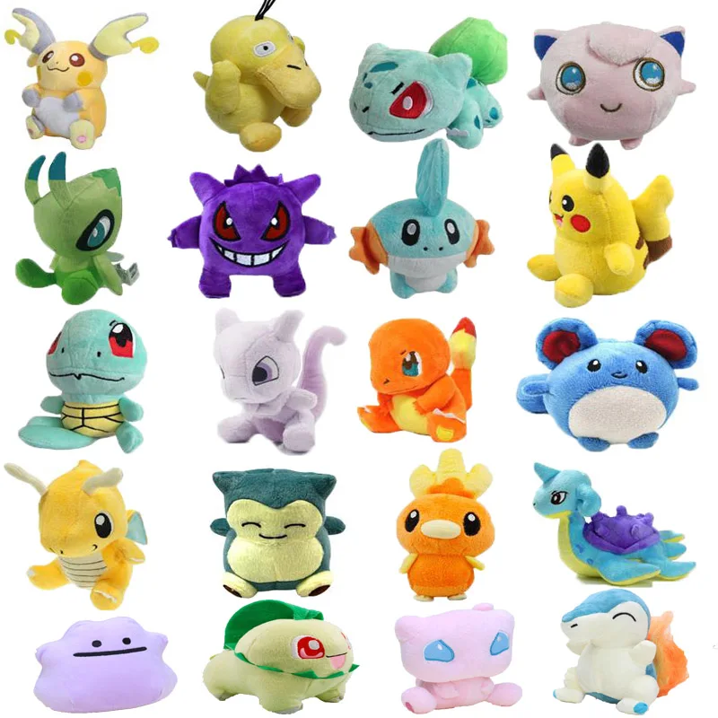 20 видов стилей плюшевые игрушки 12-18 см Peluche Pikachu Snorlax Charmander Mewtwo Dragonite милые мягкие
