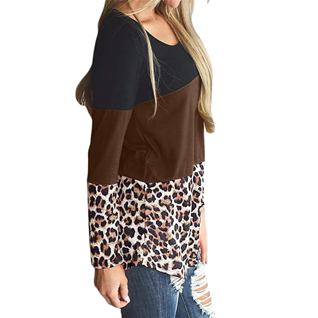 

Women Blouse Maternity Ladies Long Sleeve Leopard Print Nursing Tops T-shirt Breastfeeding Mom Pregnant Casual Blouse Shirt 2021