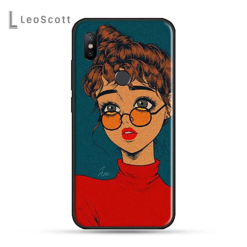 

Kawaii Japanese Anime illustration Girl Phone Case For Xiaomi Redmi note 7 8 9 t k30 max3 9 s 10 pro lite
