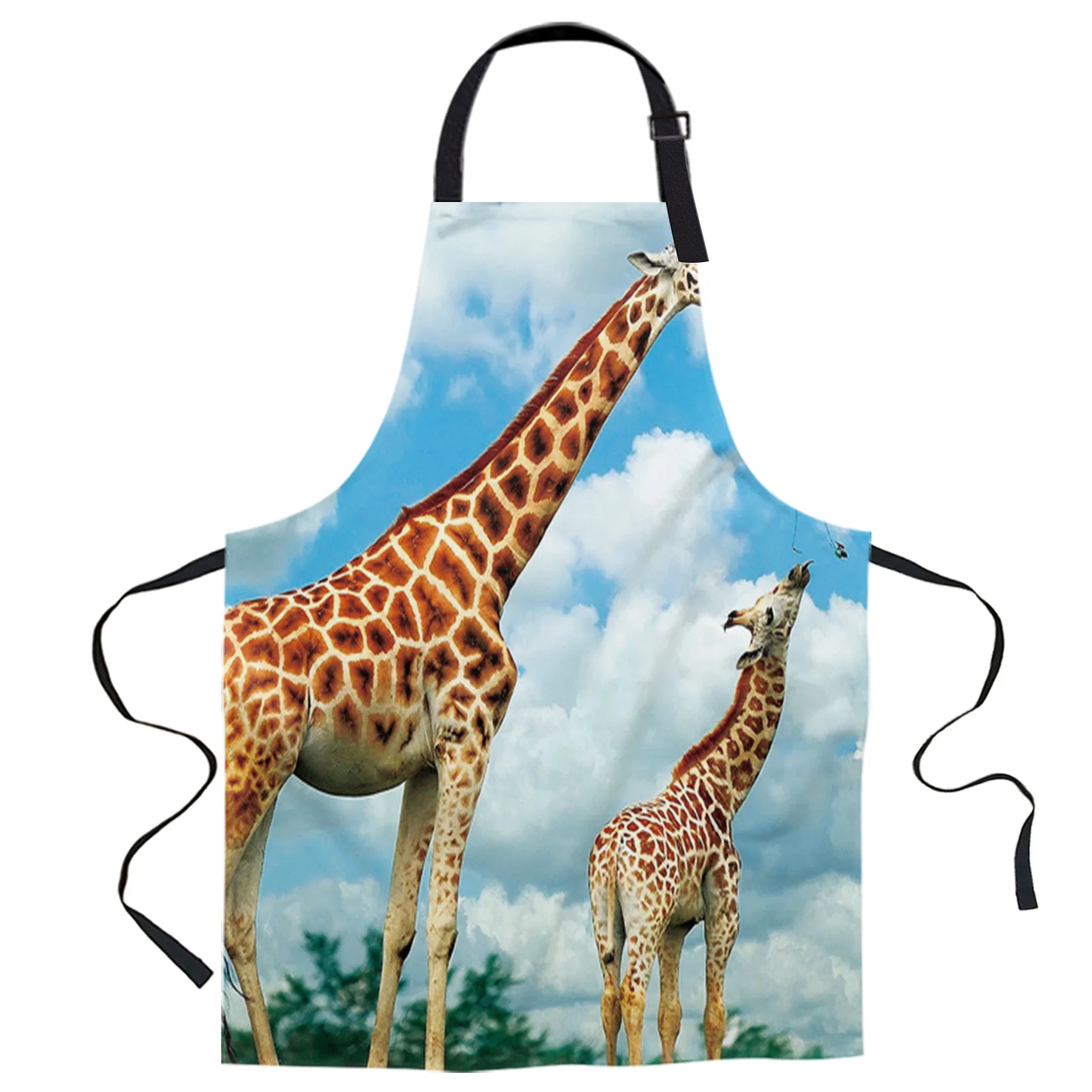 

Кухонные фартуки для готовки без рукавов с принтом жирафа, холщовые фартуки для женщин, мужчин, детей, домашние фартуки