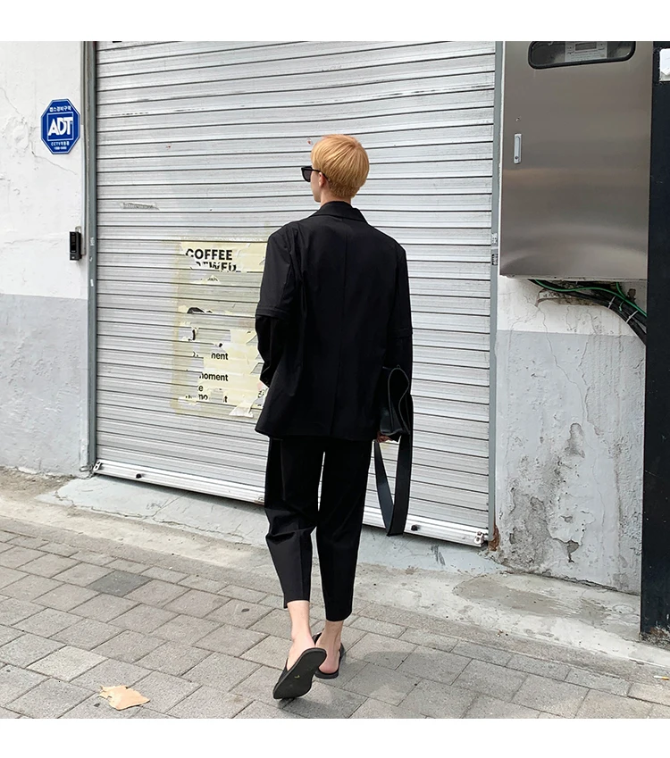 Летняя новая Корейская версия свободного кроя Harajuku тренд студенческий Бизнес Повседневный съемный блейзер с рукавами