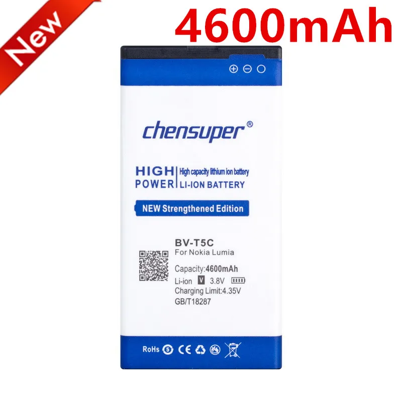 Новый оригинальный аккумулятор для телефона chensuper BV T5C Nokia Lumia 640 RM 1113 1073 Dual 1077 BVT5C 4600