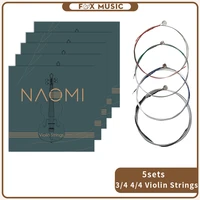 5 sets naomi violin strings g d a e exquisite stainless steel strings 34 44 universal violin strings durable use