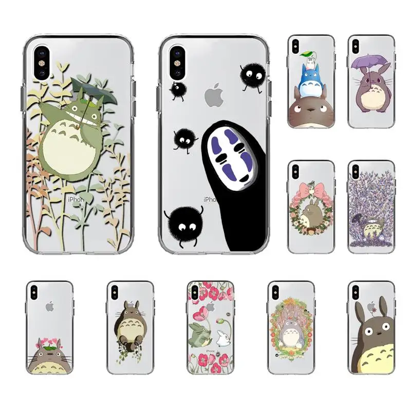 

Cute Cartoon Happy Totoro Phone Case for iphone 13 11 12 pro XS MAX 8 7 6 6S Plus X 5S SE 2020 XR case