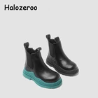 Ботинки Челси детские из натуральной кожи, черные, Осенние