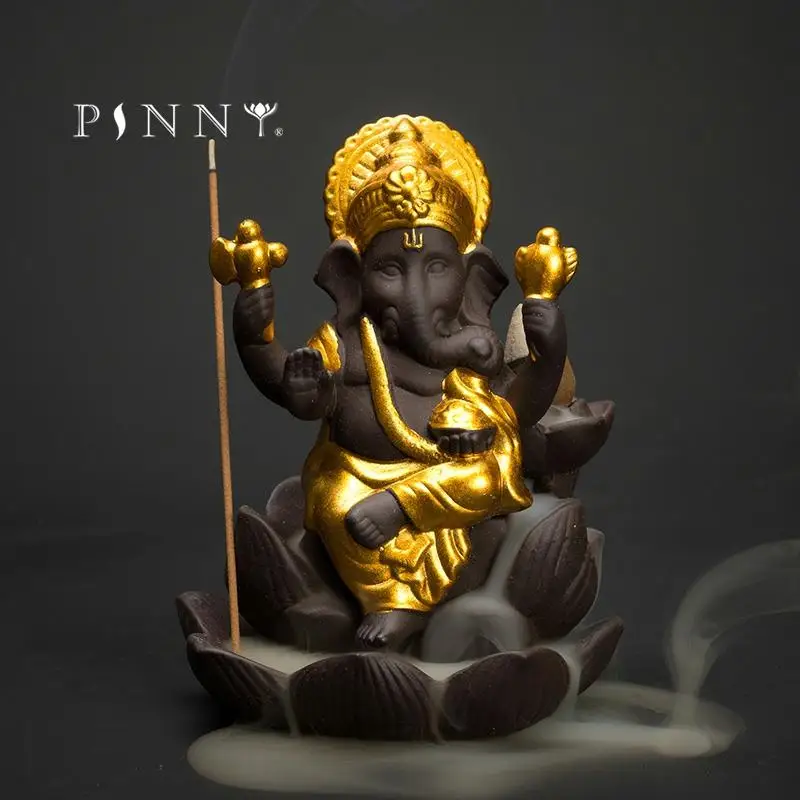 Курильница для благовоний PINNY Purple Clay Ganesha статуя слона | Дом и сад