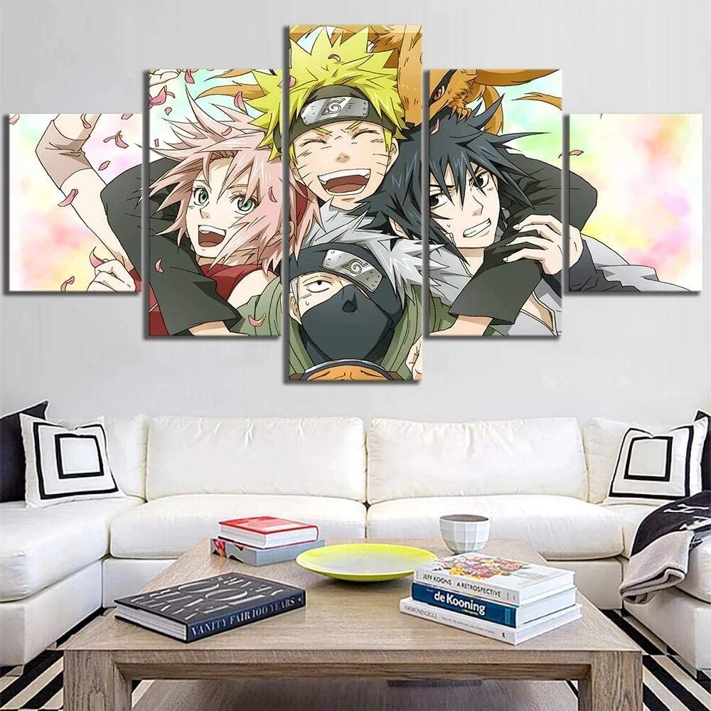 

5 Piece Wall Art Canvas Anime Manga Ninja Prints Figure Posters Modular Pictures Modern Home Living Room Decoration Paintings