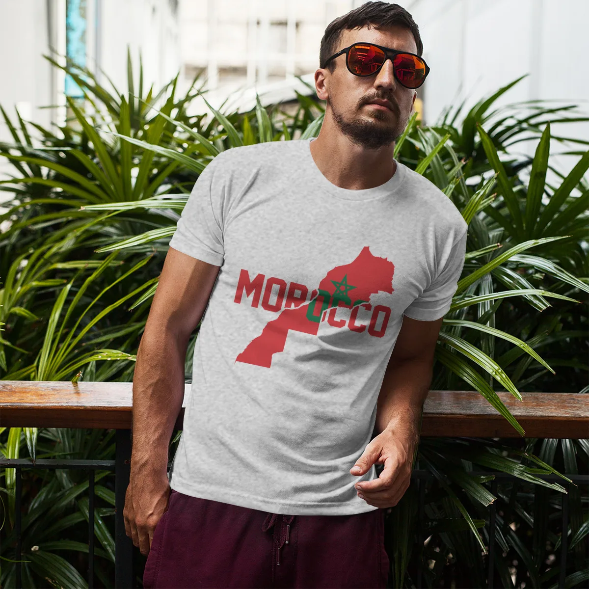 

Morocco Sticker Men's short-sleeved t-shirt Novelty R344 T-shirts USA Size