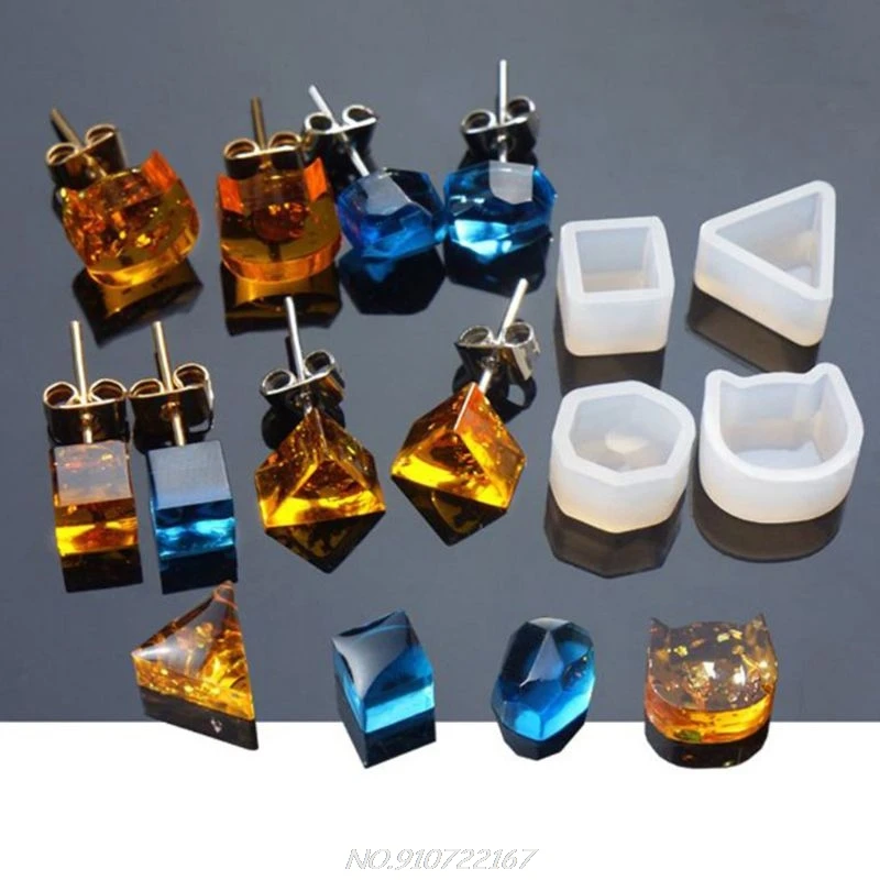 

1Set Silicone Epoxy Stud Earrings Mold Pendant Casting Mould Handmade DIY Crafts Jewelry Making Tool N19 20 Dropshipping