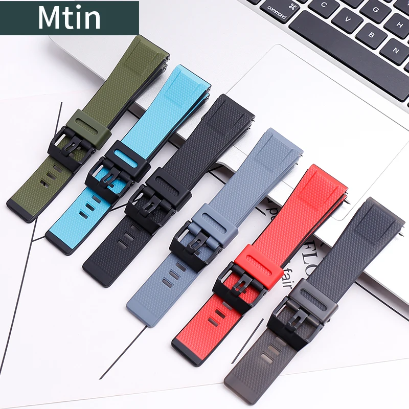 Resin Rubber Strap Men's Pin Buckle Watch Accessories for Casio GA2000 Prg-650 PRW-6600 Sports Wristband 24mm Watchbands