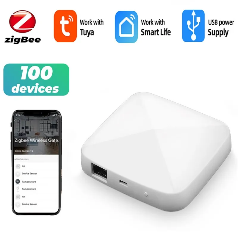

Tuya ZigBee 3.0 Smart Hub Wired Gateway Bridge For App Voice Remote Control Smart Home Works With Alexa Google Home Assistant