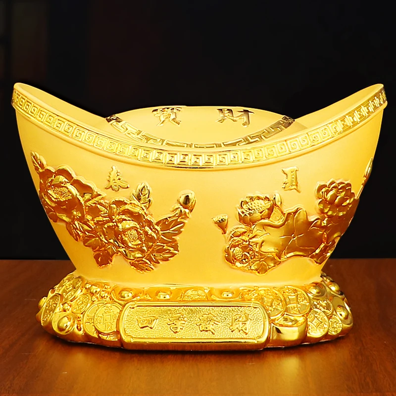 

Коробка для денег из священного золота украшения в виде слитка пробы, для украшения дома, гостиной и магазина