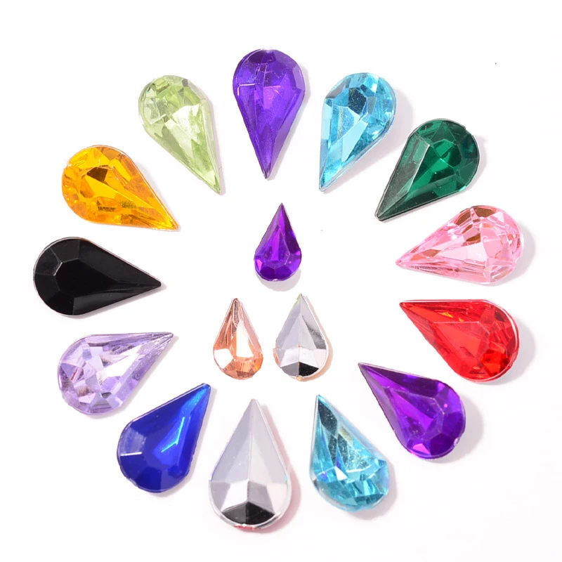 100 шт. стразы для одежды и сумок в форме капли | Дом сад