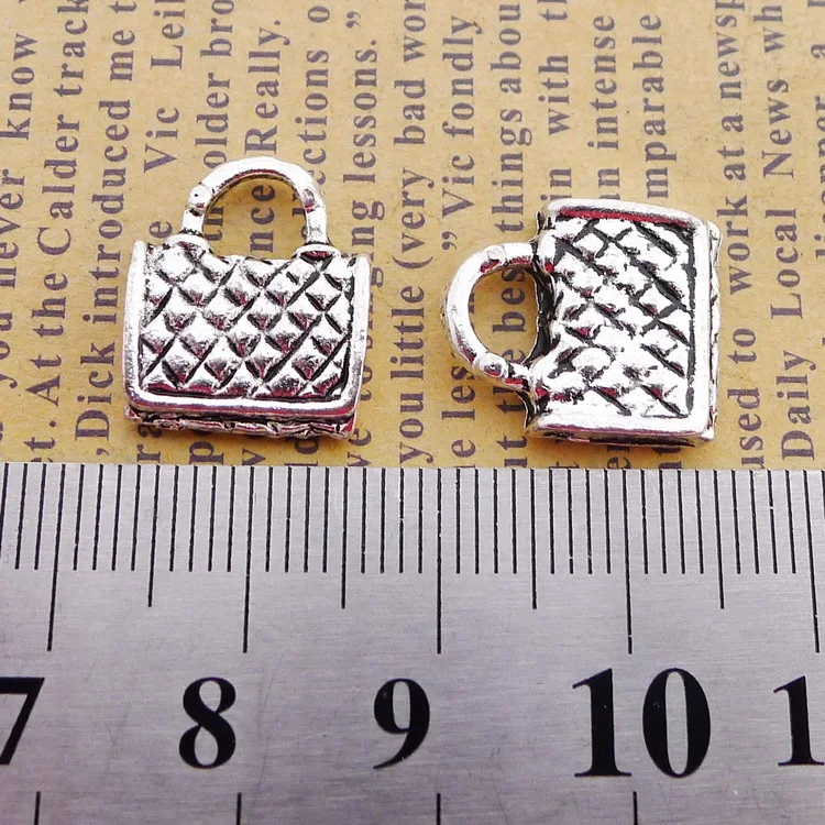 

Supplies For Jewelry Making 5pcs 14x16mm Antique Silver Color Bag Charms