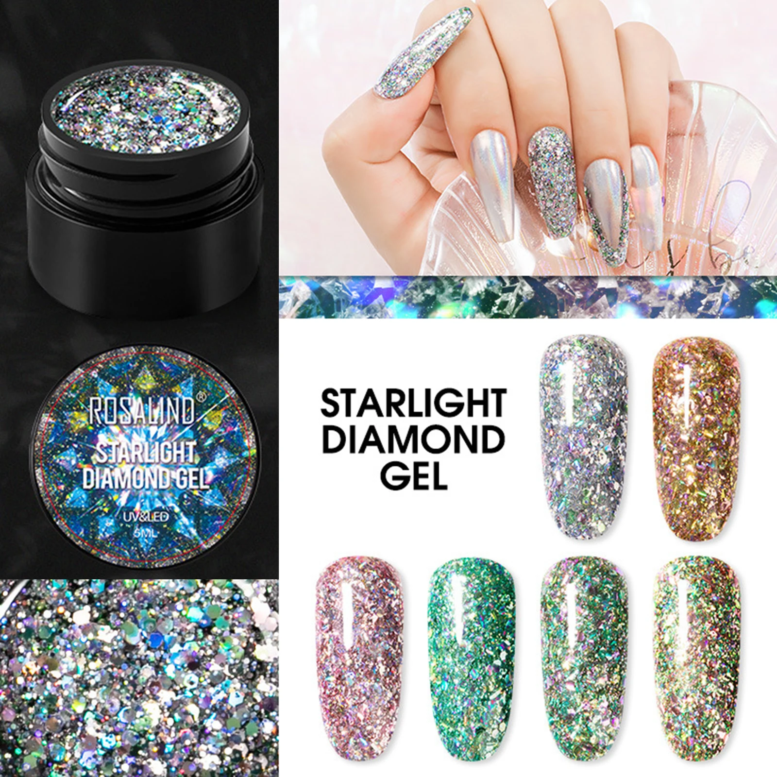 

Wholesale Nail Diamond Gel Sequin Glitter Bright Painting Gel Soak Off UV LED Nail Gel Varnish M3