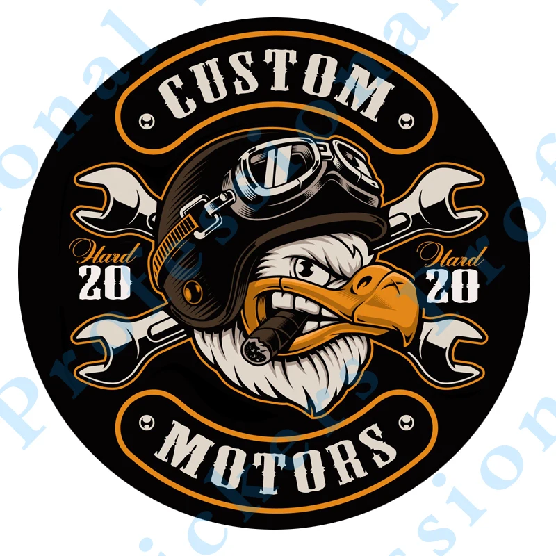 

Custom Ride Hard 2020 Motors Bald Eagle Pilot New York Sticker Decal Motorcycle Off-road Laptop Trunk Guitar PVC Vinyl Stickers