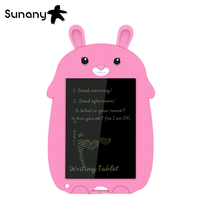 Розовый Sunany 8,5 ''мультяшный ЖК-планшет для рисования, электронный блокнот для рукописного ввода, многоразовая Экологичная доска для письма - Цвет: Розовый