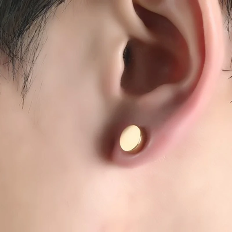 Магнитные круглые серьги клипсы для мужчин и мальчиков 316l из нержавеющей стали