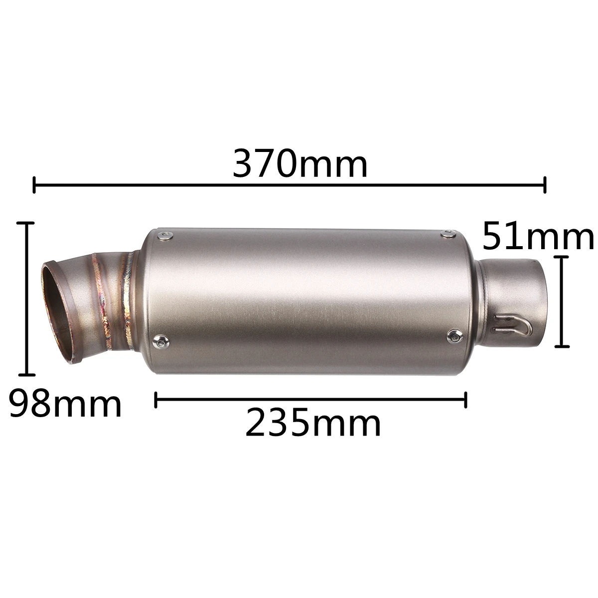 Универсальный глушитель выхлопной трубы из нержавеющей стали для скутера