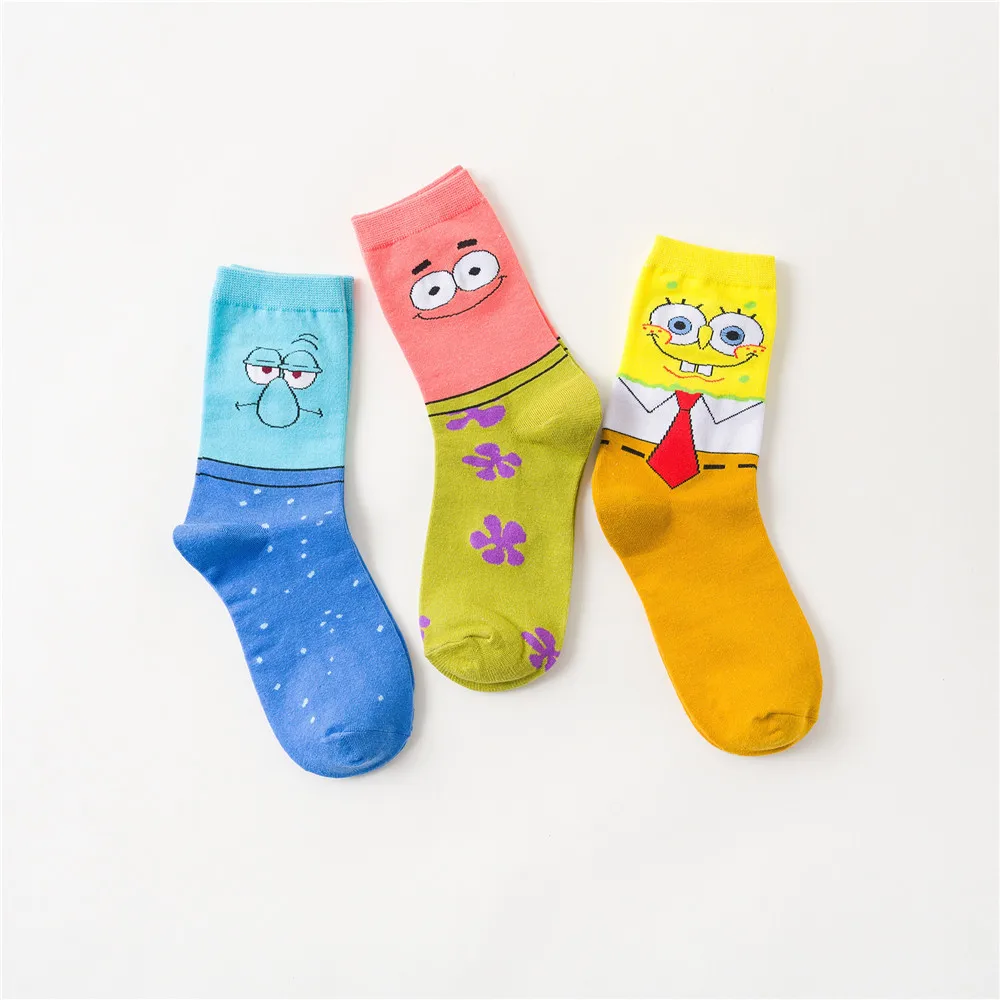 Губка Боб Квадратные Штаны Сквидвард темtacles Патрик носки с дизайном звёзды