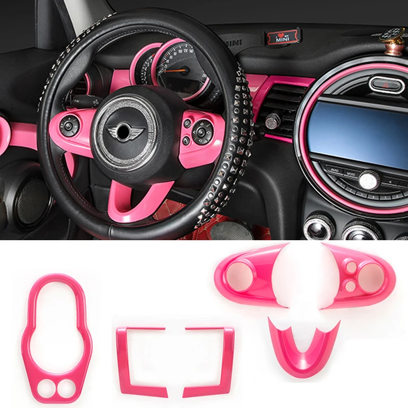 

Steering wheel air outlet headlight adjustment rose Red decorative cover For BMW MINI Cooper F55 F56 Car interior Accessories