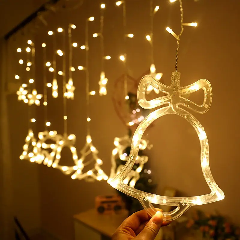 Романтический светодиодный 12 Звездный колокол олень дерево струнный светильник
