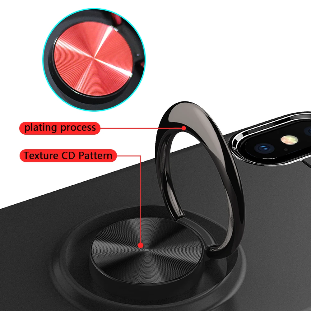 Роскошные магнитные чехлы для телефонов с кольцом на палец iphone X XS max