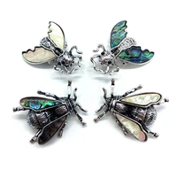 natural abalone shell necklace insect shape personality diy jewelry small jewelry accessories combination making leather strap