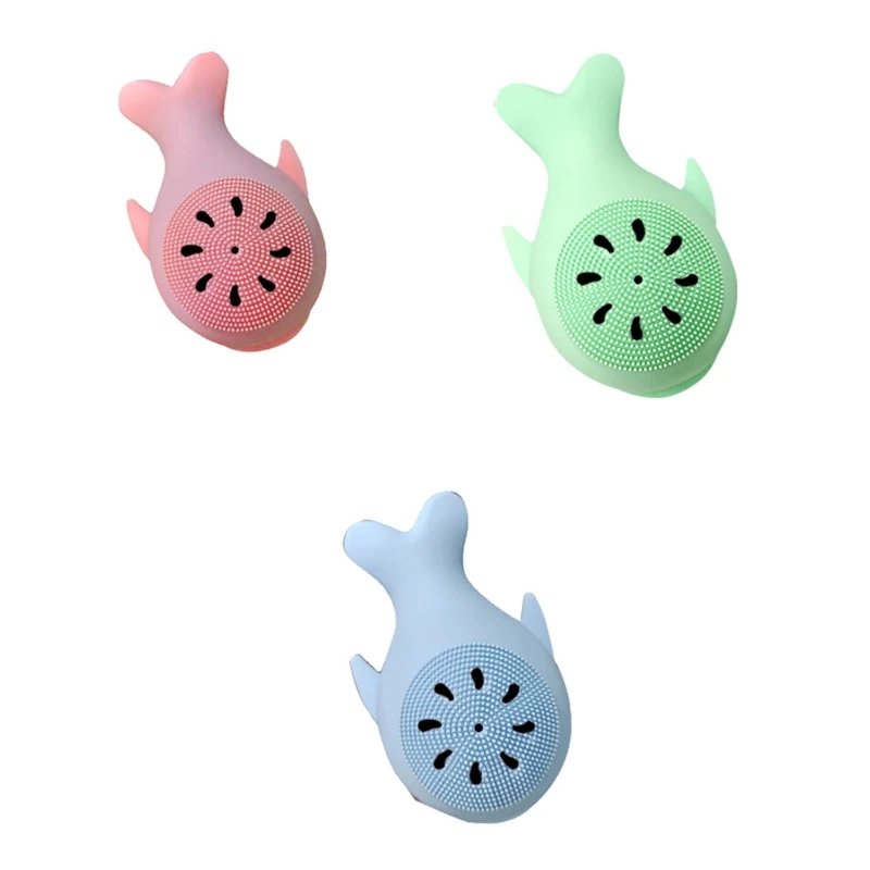 

Cute Small Whale Wash Face Brush Silicone Face Cleansing Brush Massage Skin Care Tool for Home Bathroom Outdoor