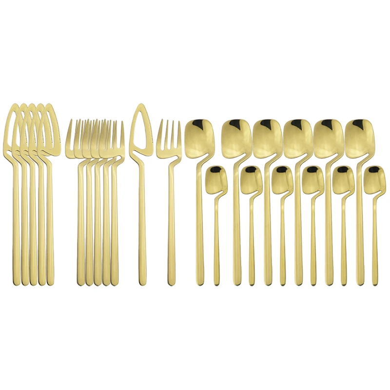 

24Pcs Cutlery Set Knife Fork Spoon Stainless Steel Dinnerware Dinner Tableware Kitchen Flatware Vintage Outlery Party Cutlery