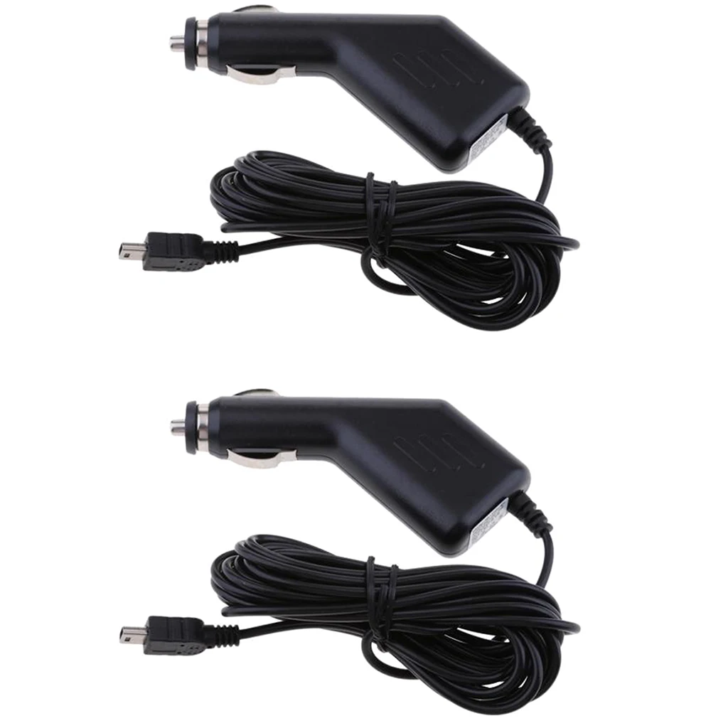 2 шт. автомобильное зарядное устройство кабель адаптер 12 24 В до 5 мини USB GPS DVR