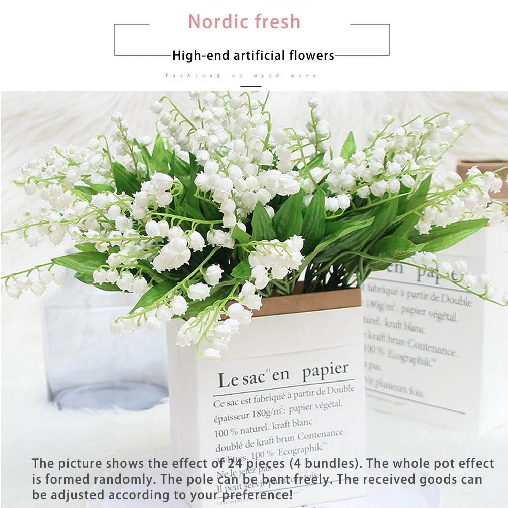 Искусственный цветок ландыш двойная вилка 37 см 6 палочек букет ландышей праздник